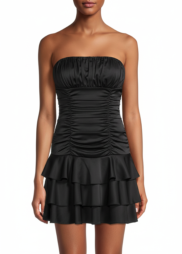 Robe imprimée à fleurs - Col V - Manches mi-longues en élasthanne