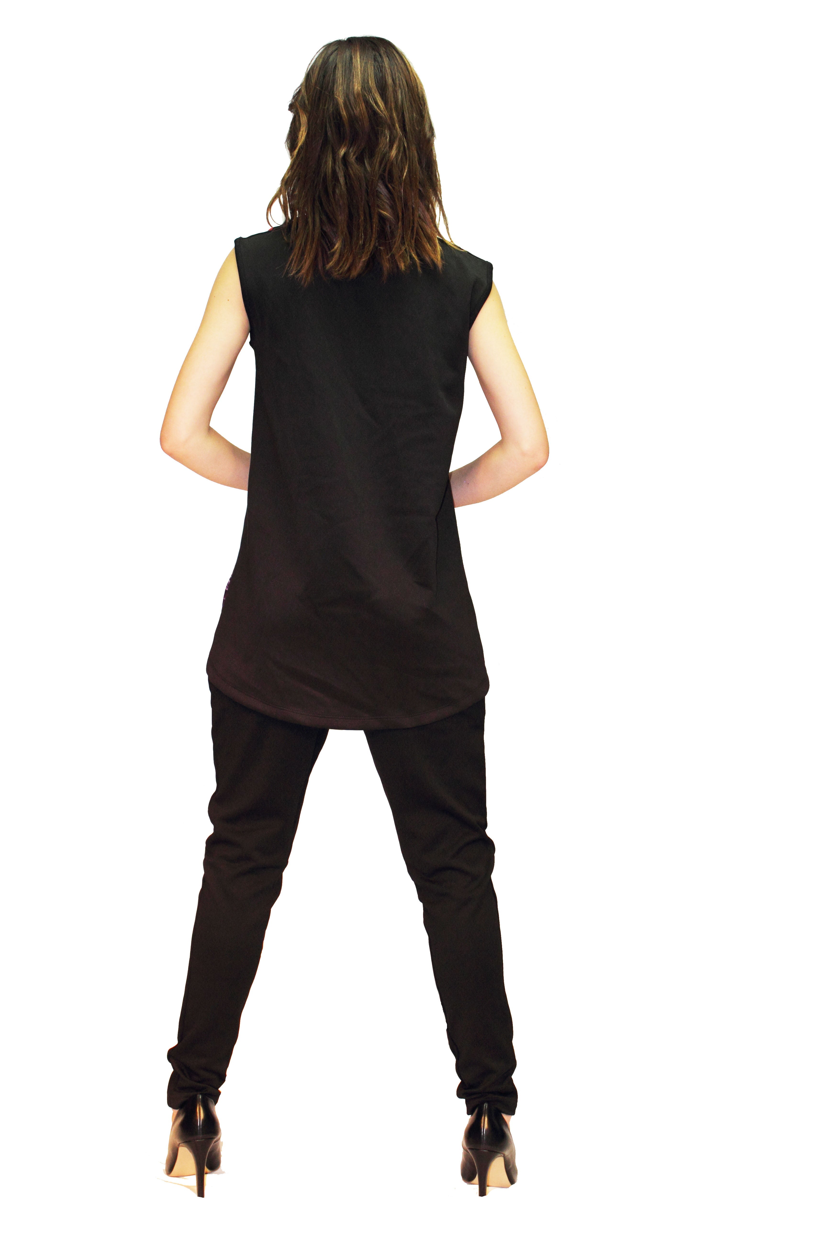 Vikenzo Printed tunic in very comfortable skuba, sleeveless U-neck – Sleeveless design, U-neckline – tunic product view 4 of 4