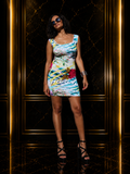 Vikenzo U-neck printed sleeveless dress- in polyester Lycra – Sleeveless design, U-neckline, Color 1, Color 2 – dress product view 1 of 5