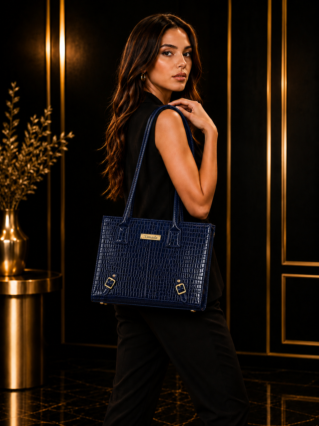Vikenzo VSMODA handbags quality synthetic leather – Black, Dark blue – handbag product view 4 of 5